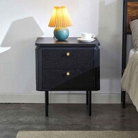 Nola Wooden Bedside Table - Black