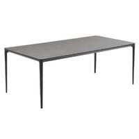 Quay Ceramic Glass Outdoor Dining Table 210cm, Cement