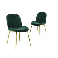 Ivonne Velvet Dining Chairs, Emerald Set of 2