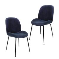 Ivonne II Velvet Dining Chairs Ink Black Set of 2