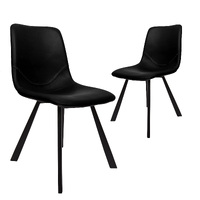 Trac Faux Leather Dining Chair, Black Set of 2