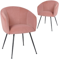 Rowena Velvet Fabric Dining Chairs, Blush Set of 2