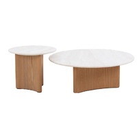 Laurie Nested Marble Coffee Table - Natural