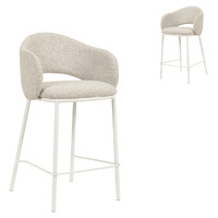 Set of 2 Jesse White Bar Stool - Clay Grey