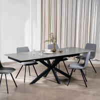 Craig Extendable Dining Table, Bulgarian Grey Ceramic