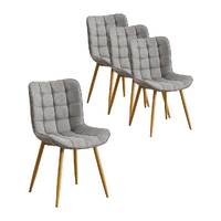 Set of 4 Sleigh Dining Chairs, Taupe