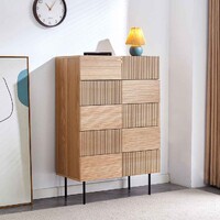 Palma 5 Drawer Chest Tallboy, Natural Oak