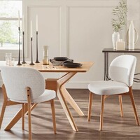 Set of 2 Dorson Boucle Dining Chair, Natural