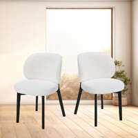 Set of 2 Dorson Boucle Dining Chair, Black