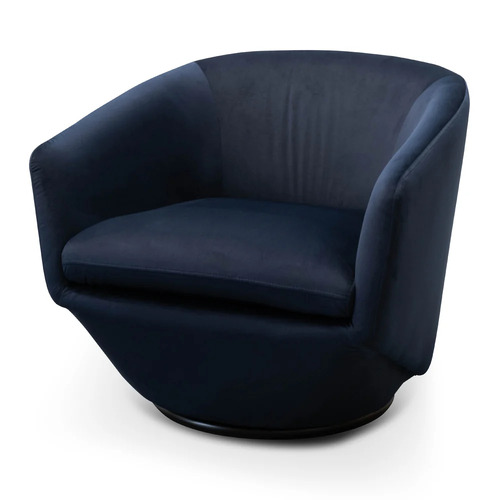 Blair Swivel Lounge Chair - Navy Velvet