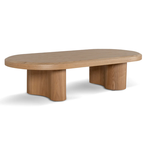 Jerrin Wooden Oval Coffee Table, Natural