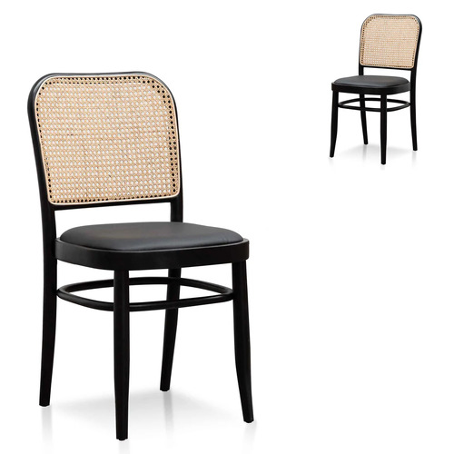 Set of 2 Bentwood Dining Chair, Black