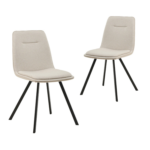 Set of 2 Robels Upholstered Dining Chairs, Ivory