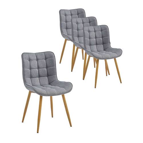 Set of 4 Sleigh Dining Chairs, Ash