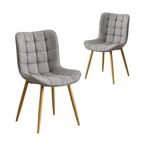 Set of 2 Sleigh Dining Chairs, Taupe