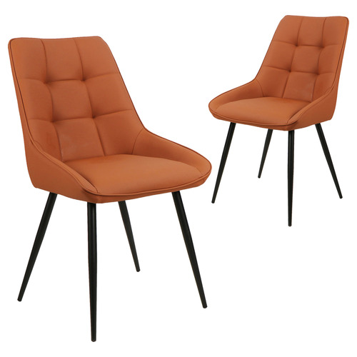 Set of 2 Ruwan Faux Leather Dining Chairs