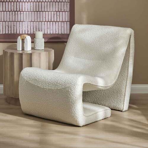 Avery Occasional Chair, Off White Boucle