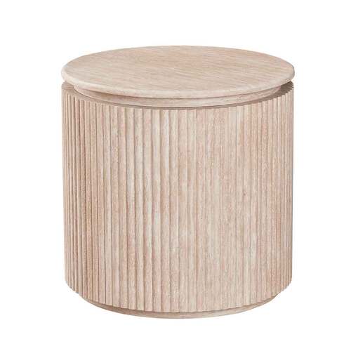 Etta Travertine Effect Side Table