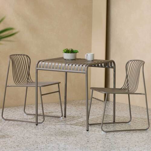 Pesco Outdoor Dining Table, Cappuccino