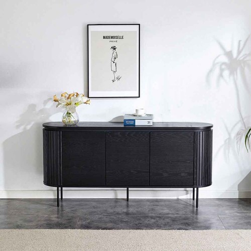 Nola 1.6m Wooden Buffet Unit - Black