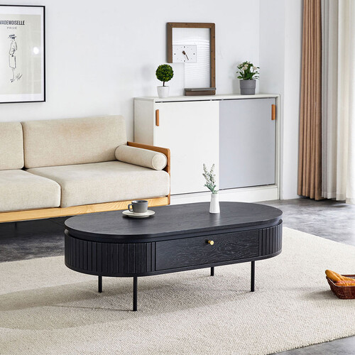 Nola 1.2 Wooden Coffee Table - Black